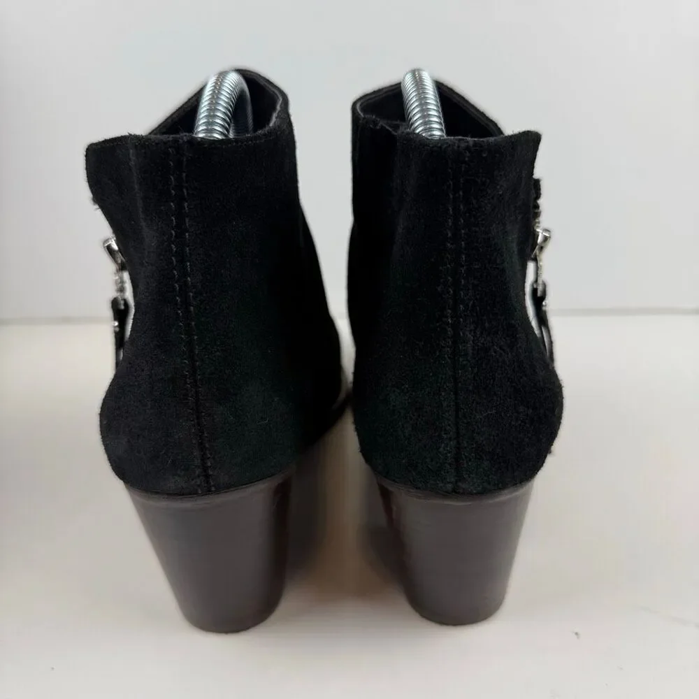 Sam Edelman Macon Black Suede Ankle‎ Boots Size 9.5